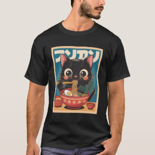 Anime Cat Ramen Japanese Funny Japanese Kawaii Cat T-Shirt