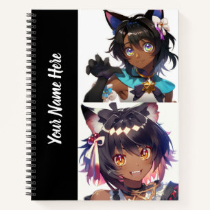Anime Catgirl  8.5" x 11" Spiral Sketchbook Notebook