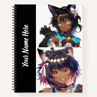 Anime Catgirl 8.5" x 11" Spiral Sketchbook Notebook