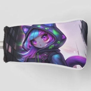 Anime Catgirl Night Glow Golf Head Cover