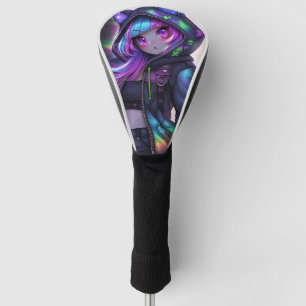 Anime Catgirl Night Glow Golf Head Cover
