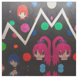 Anime Characters Bright Design Fabric