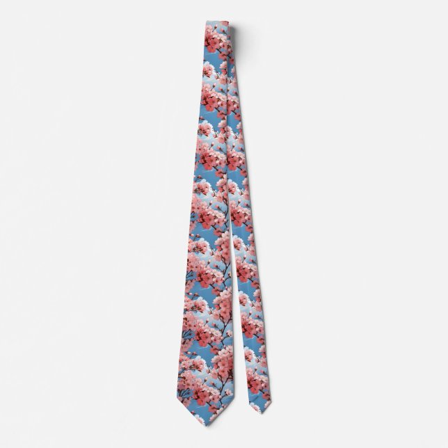 Anime Cherry Blossom Floral Tie (Front)