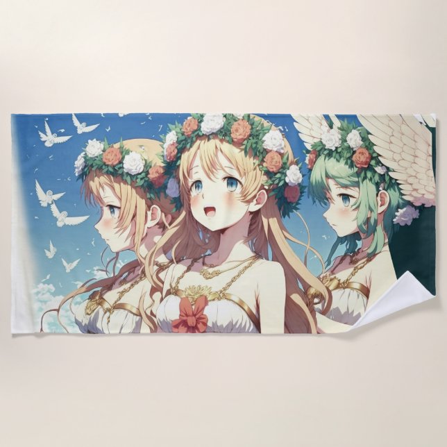 Anime Choir Beach Towel (Front)