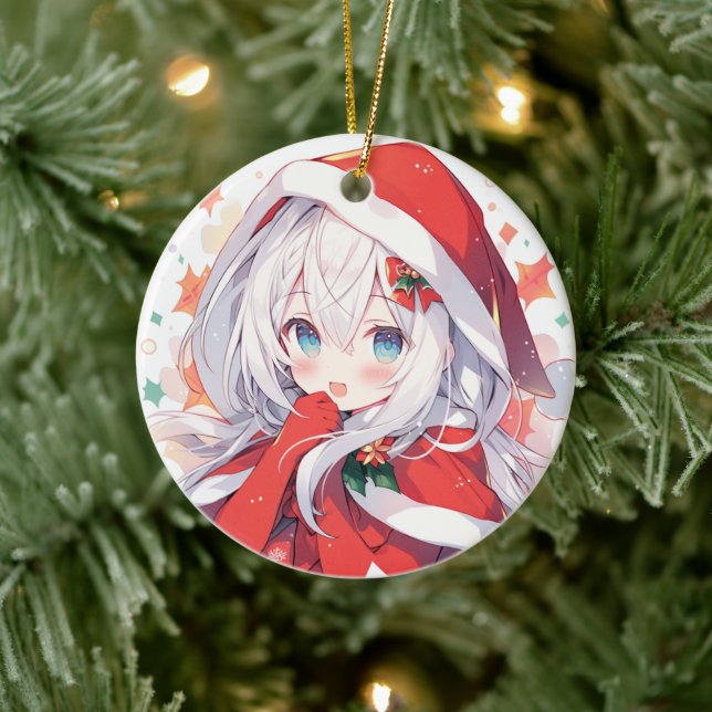 Anime Christmas Ornament, Anime Christmas Gift Ceramic Tree Decoration (Tree)