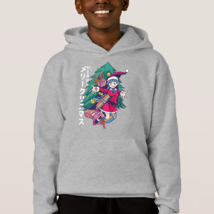 Anime Christmas Sweater- Happy Girl with Santa Hat