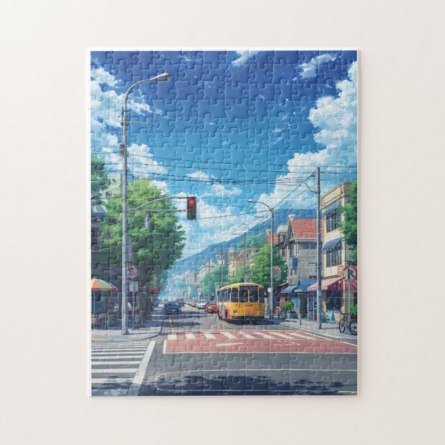 Anime City Street Jigsaw Puzzle – Bright Summer To (Vertical)