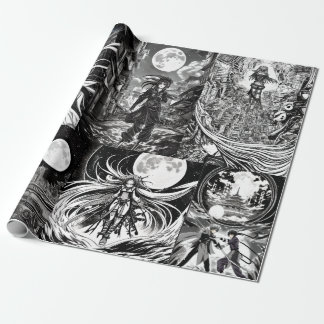 Anime Colouring Book Wrapping Paper