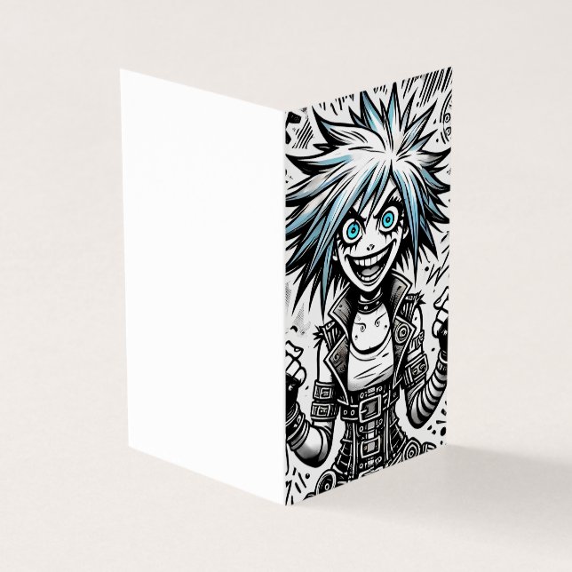 anime comic cheerful art original blu_eyes black_a (Outside)