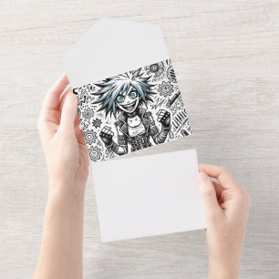 anime comic cheerful art original blu_eyes black_a all in one invitation