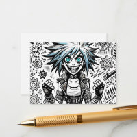 anime comic cheerful art original blu_eyes black_a