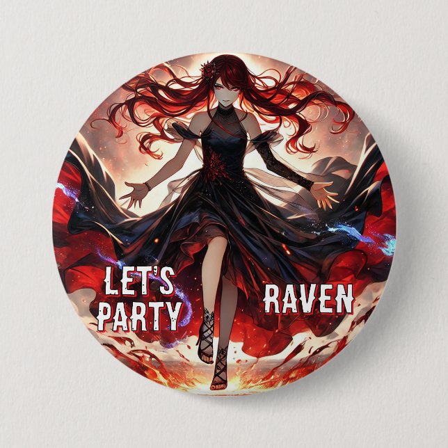 Anime Command the Flames, Embrace the Storm Custom 7.5 Cm Round Badge (Front)