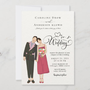 Anime Couple Wedding Invitation