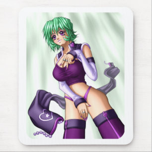 Anime Cover up Girl Mouse Mat