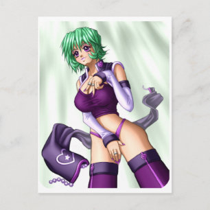 Anime Cover up Girl Postcard