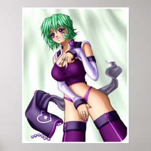 Anime Cover up Girl Poster