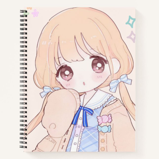Anime Cute Girl  Notebook (Front)