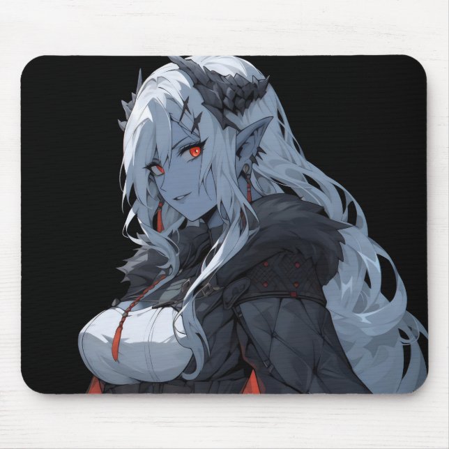 Anime Demon Girl Mouse Mat (Front)