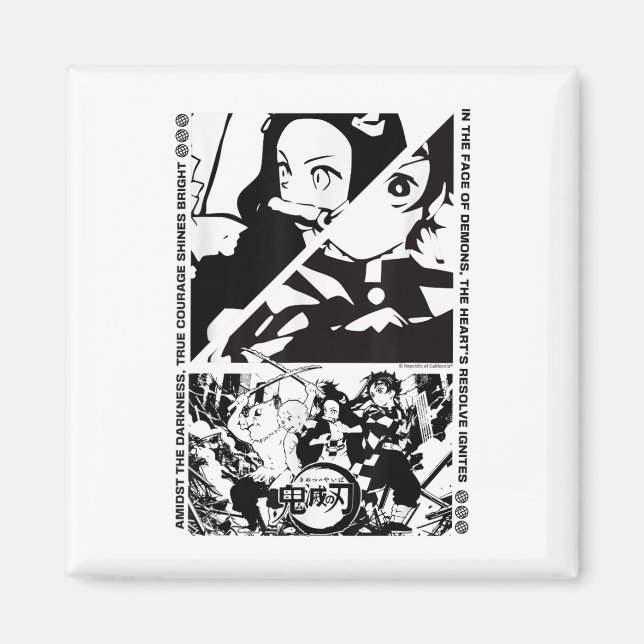 Anime Demon Slayer Characters Dynamic Scene _1  Magnet (Front)