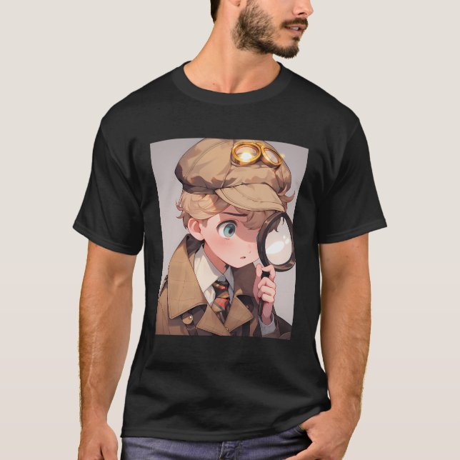 Anime Detective Private Investigator Sleuth Crime  T-Shirt (Front)
