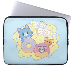 Anime Doughnut Delights with Tom, Jerry, and Tuffy Laptop Sleeve