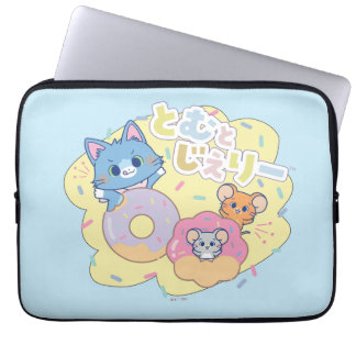 Anime Doughnut Delights with Tom, Jerry, and Tuffy Laptop Sleeve