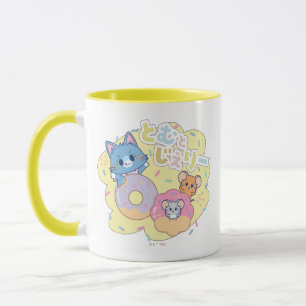 Anime Doughnut Delights with Tom, Jerry, and Tuffy Mug