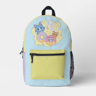 Anime Doughnut Delights with Tom, Jerry, and Tuffy Printed Backpack