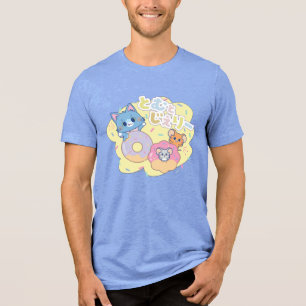 Anime Doughnut Delights with Tom, Jerry, and Tuffy Tri-Blend Shirt