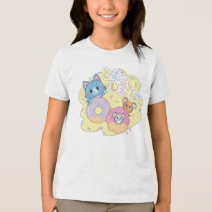 Anime Doughnut Delights with Tom, Jerry, and Tuffy Tri-Blend Shirt