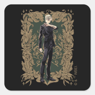 Anime Draco Malfoy Ornate Frame Square Sticker