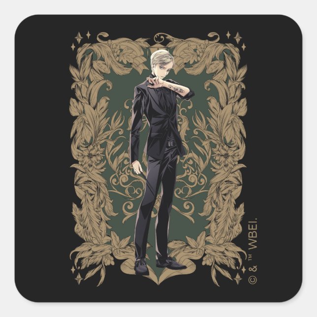 Anime Draco Malfoy Ornate Frame Square Sticker (Front)