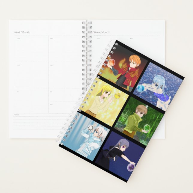 Anime Elemental Character Notebook Planner (Display)