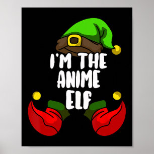Anime Elf Matching Family Group Christmas Party Pa Poster