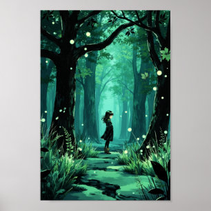 Anime Enchanted Forest Spirit Wall Art