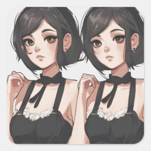Anime Essence Little Black Dress Sticker -Artistic