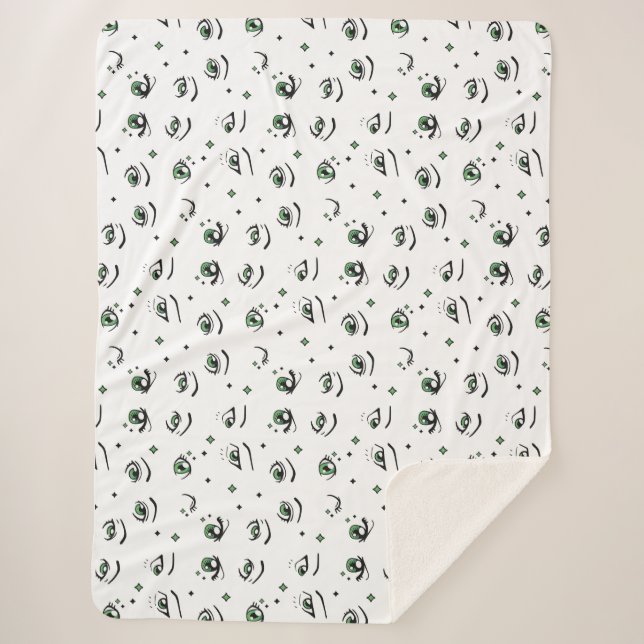 ANIME EYE PATTERN DESIGN SHERPA BLANKET (Front)