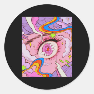 Anime Eyes Pastel Kawaii Egirl Aesthetic Japanese  Classic Round Sticker