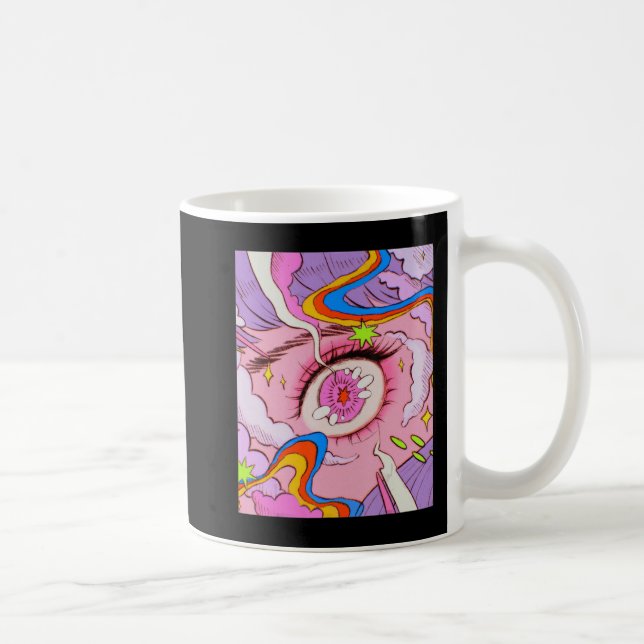 Anime Eyes Pastel Kawaii Egirl Aesthetic Japanese  Coffee Mug (Right)