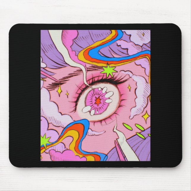 Anime Eyes Pastel Kawaii Egirl Aesthetic Japanese  Mouse Mat (Front)