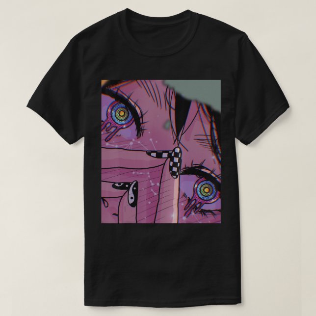 Anime Eyes Pastel Kawaii Girl Aesthetic Japanese O T-Shirt (Design Front)