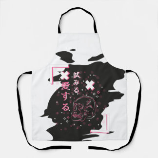 Anime eyes with Japanese characters     Apron