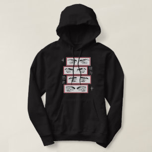 Anime eyes with Japanese characters   Hoodie