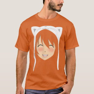 Anime Face Cat Shirt, Manga Lover Otaku Style Japa T-Shirt