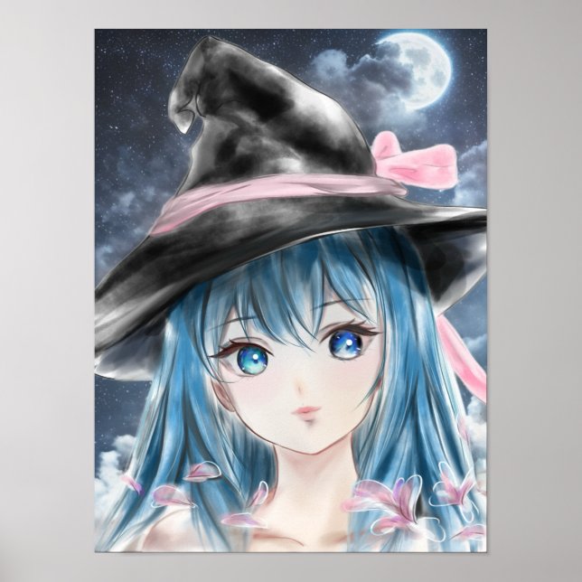 Anime Fairy Girl Halloween Illustration Poster (Front)
