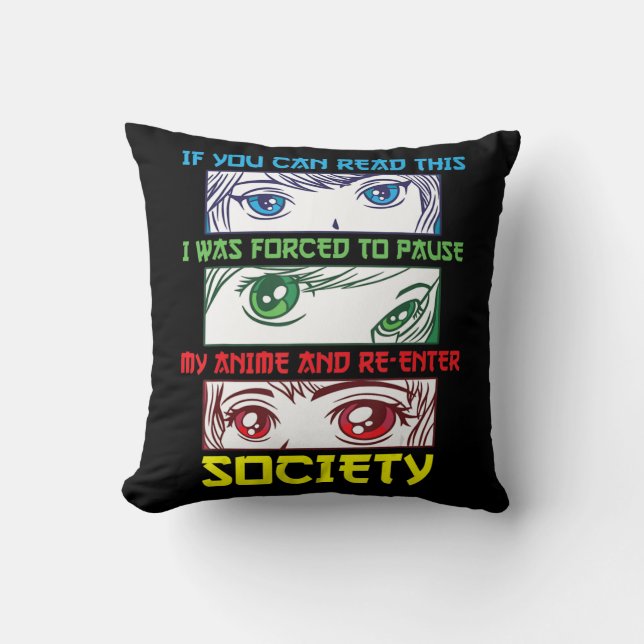 Anime Fan  Watching Anime Phrase Fun Anime Lover  Cushion (Front)