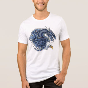 Anime Fantasy Beast Fusion T-Shirt – Lion, Eagle & Tri-Blend Shirt