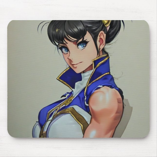Anime Female Fighter Mouse Mat (Front)
