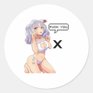 Anime Figures Girl Japanese Foxy Sexy Cat Ea Classic Round Sticker