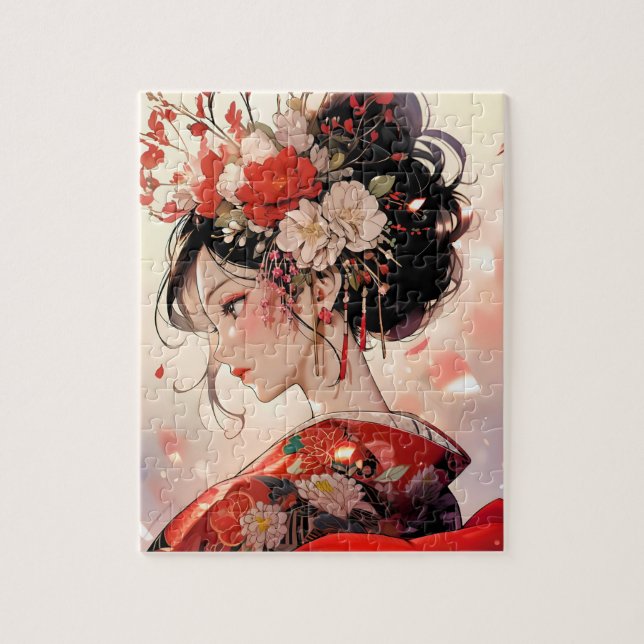 Anime Flower Girl 03 Jigsaw Puzzle (Vertical)
